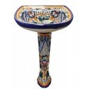 Mexican Talavera Pedestal Sink Colonial